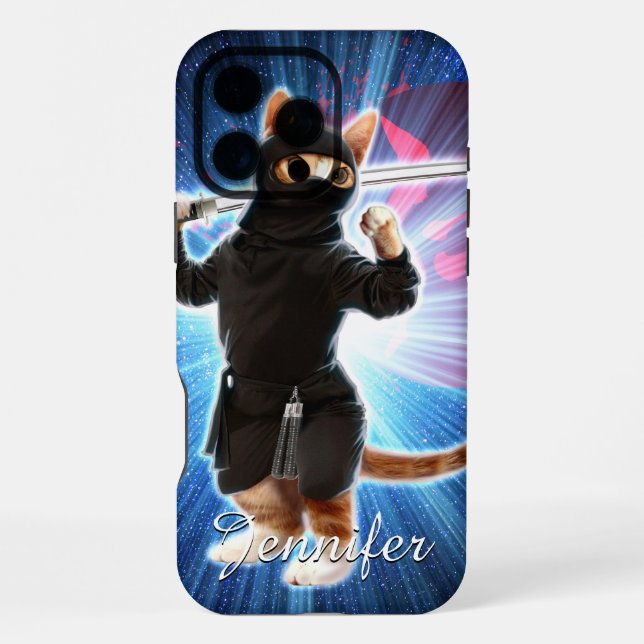 Ninja Cat in space.                                iPhone Case (Back)