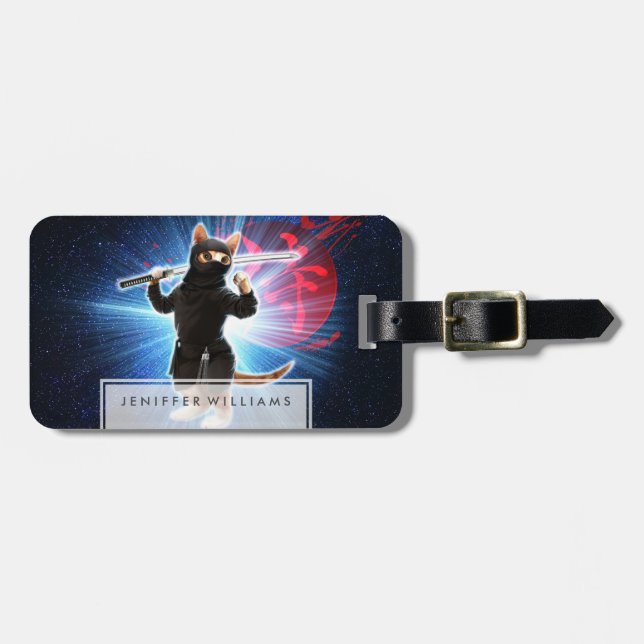 Ninja Cat in space.                                Luggage Tag (Front Horizontal)