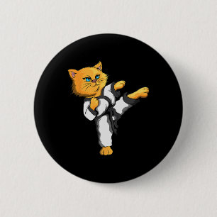 Ninja Cat Karate Martial Arts Taekwondo Cat Owner  6 Cm Round Badge