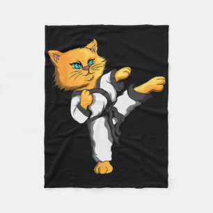 Ninja Cat Karate Martial Arts Taekwondo Cat Owner  Fleece Blanket