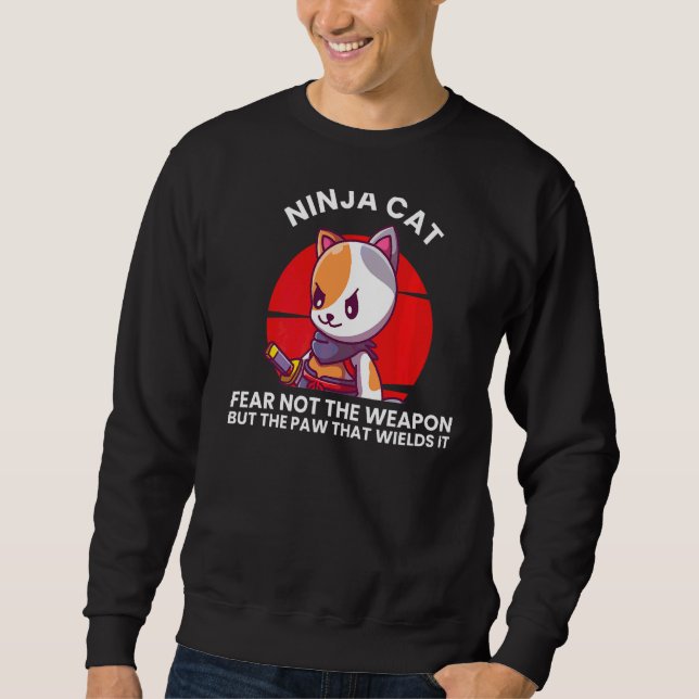 Ninja Cat  Ninjas Karate  Warrior Graphic Sweatshirt (Front)