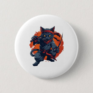 Ninja Cat Stealth 6 Cm Round Badge