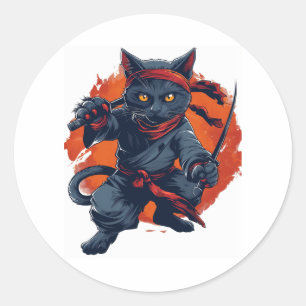 Ninja Cat Stealth Classic Round Sticker