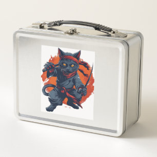 Ninja Cat Stealth Metal Lunch Box