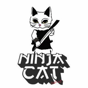 Ninja cat T-Shirt Hoodie Standing Photo Sculpture