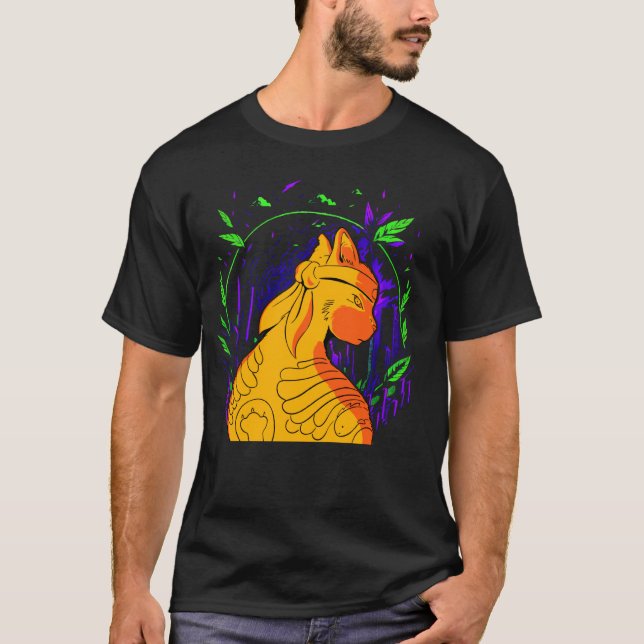 Ninja Cat Warrior Funny T-Shirt (Front)