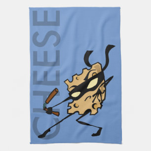 NINJA CHEESE WITH NUNCHUCKS KITCHEN TOWEL