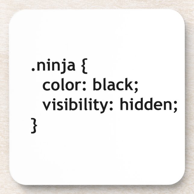 ninja code, script coaster (Front)