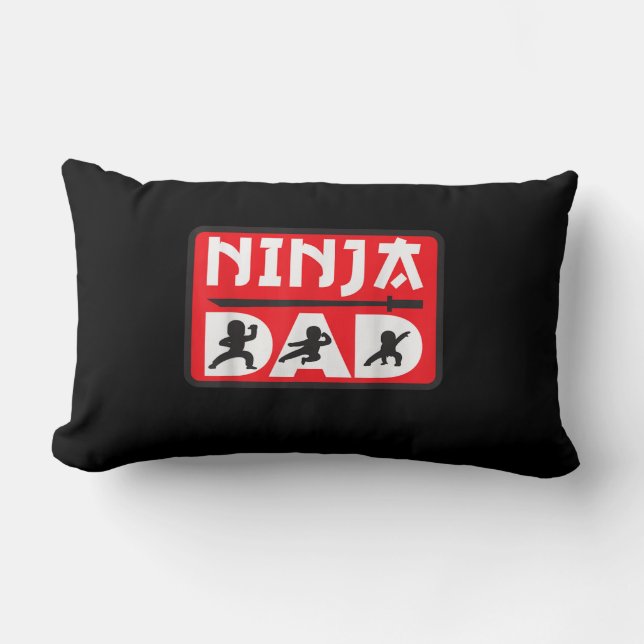 Ninja Dad Matching Family Ninja Warrior Funny Gift Lumbar Cushion (Front)