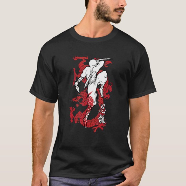 Ninja Dragon Culture Japanese Shinobi Warrior T-Shirt (Front)