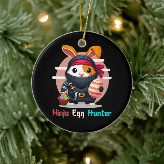 Ninja Egg Hunter Ceramic Ornament (Tree)