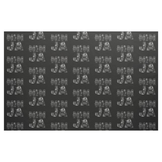 Ninja Elegant Text Art Fabric (Fat Quarter)