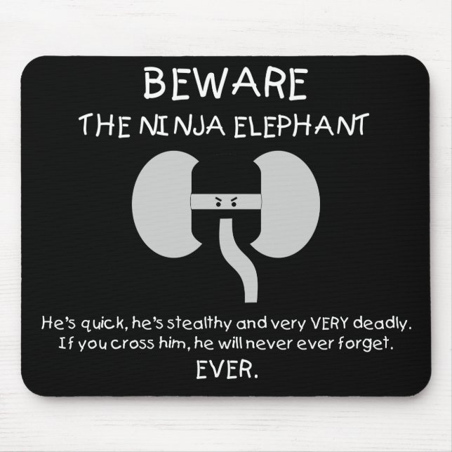 Ninja Elephant! Mouse Pad (Front)
