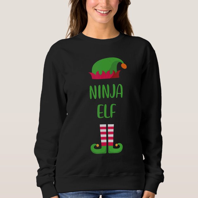 Ninja Elf Christmas Family Matching Group Xmas Sweatshirt (Front)