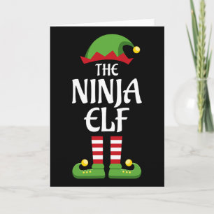 Ninja Elf Family Matching Group Christmas Outfit Card