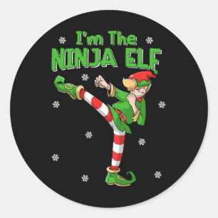Ninja Elf Karate Taekwondo Martial Arts Mma Christ Classic Round Sticker