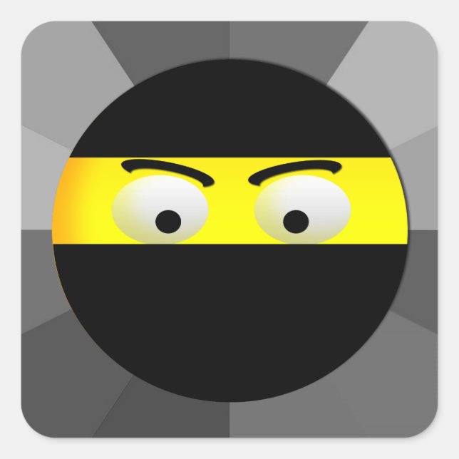 Ninja Emoji Square Stickers (Front)