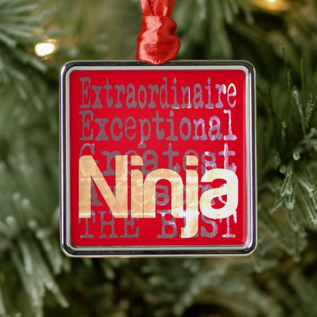 Ninja Extraordinaire Metal Ornament (Tree)
