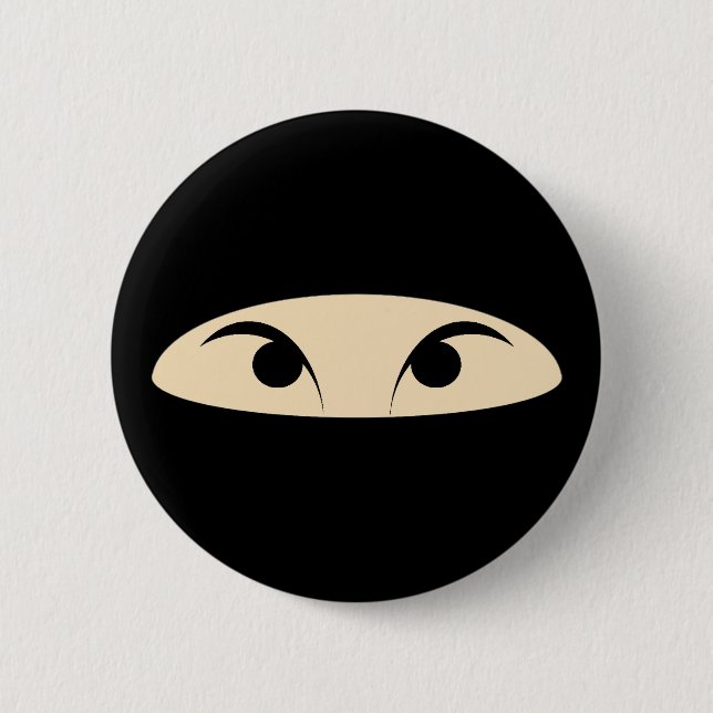 Ninja Face 6 Cm Round Badge (Front)