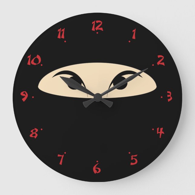 Ninja Face Large Clock (Front)