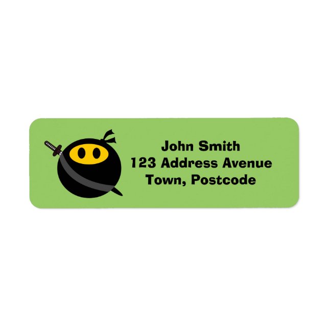 Ninja face return address label (Front)