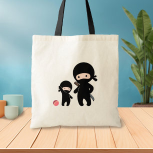 Ninja Father and Kid Tote Bag