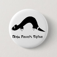 Ninja Ferret White Button
