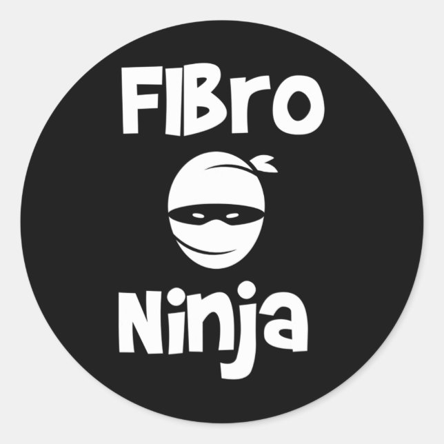 Ninja - Fibromyalgia Fighter Awareness Cure  Classic Round Sticker (Front)