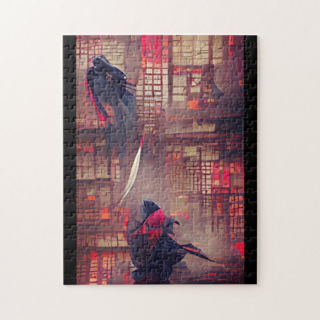 Ninja ghosts fantasy graphic abstract art  jigsaw puzzle (Vertical)
