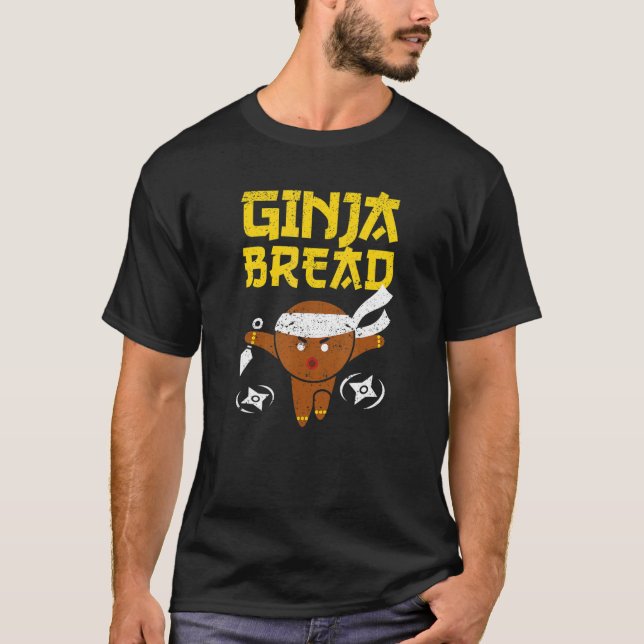 Ninja Gingerbread Man Japanese Christmas Ginja Bre T-Shirt (Front)