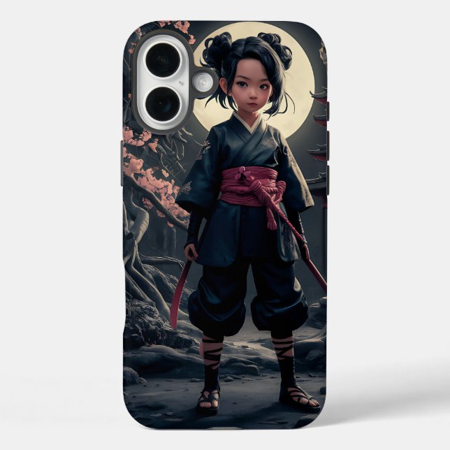 Ninja Girl Art – Dynamic and Fierce Warrior  Case-Mate iPhone Case (Back)