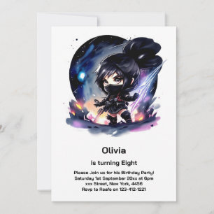 Ninja Girl Birthday Invitation