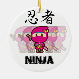 Ninja Girl Ceramic Ornament