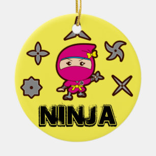Ninja Girl Ceramic Ornament
