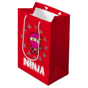 Ninja Girl Christmas Medium Gift Bag