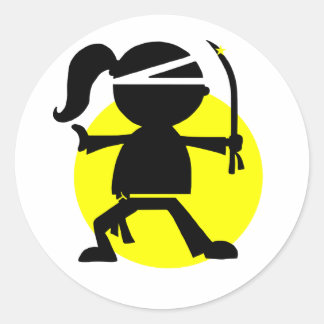 Ninja Girl Classic Round Sticker