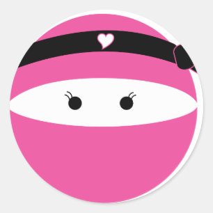 Ninja Girl Classic Round Sticker