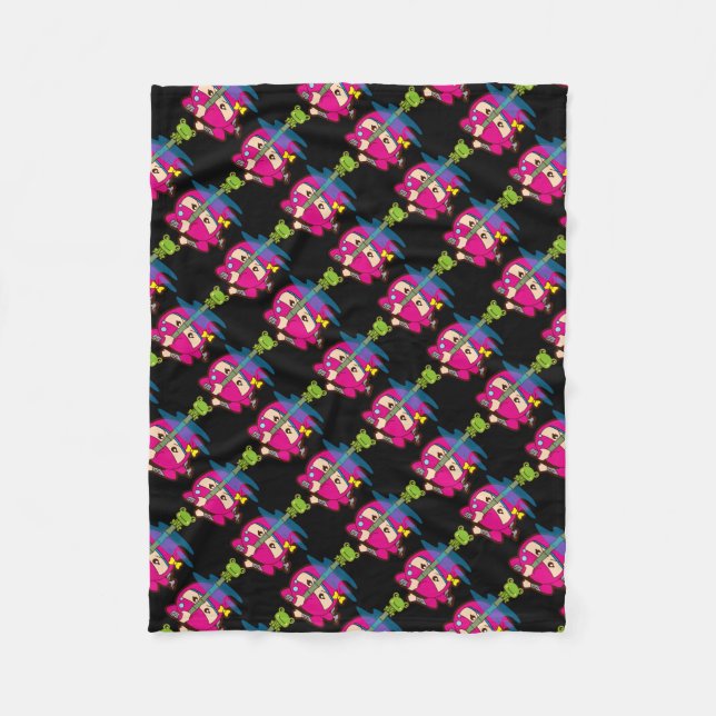 Ninja Girl Fleece Blanket (Front)