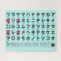 Ninja Girl Japanese Katakana Table