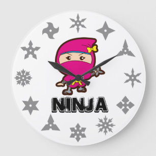 Ninja Girl Large Clock