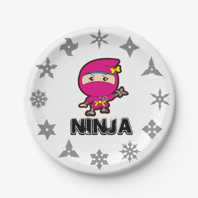 Ninja Girl Paper Plate (Front)