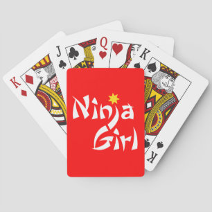 Ninja Girl Playing Cards