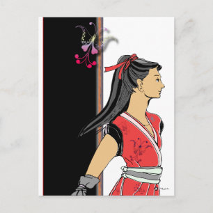 NINJA GIRL POSTCARD