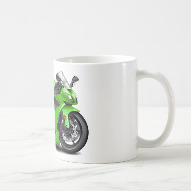 Ninja Green Bike Coffee Mug (Right)