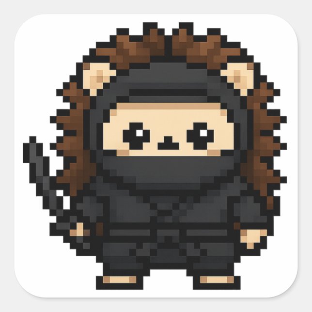 ninja hedgehog sticker sheet (Front)