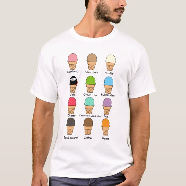 Ninja Ice Cream Hidden Among Others T-Shirt (Front)