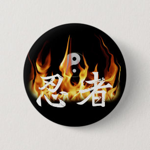 Ninja in Fire 6 Cm Round Badge