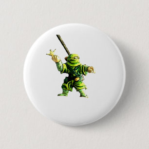 Ninja in Green 6 Cm Round Badge