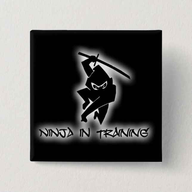 ninja in training 15 cm square badge (Front)