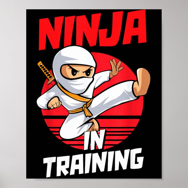 Ninja In Training Costume Party Warrior Boys Girls Poster (Front)